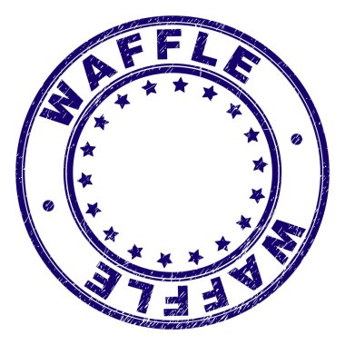 Grunge damga mühür yuvarlak Waffle dokulu