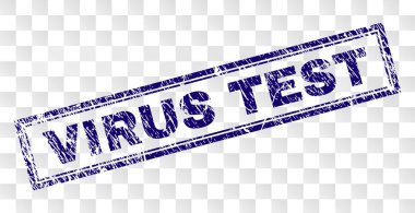 Grunge virüs Test dikdörtgen damgası