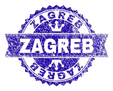 Dokulu Zagreb damga mühür kurdele ile çizik