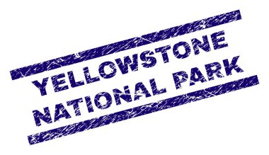 Dokulu Yellowstone Milli Parkı damga mühür çizik