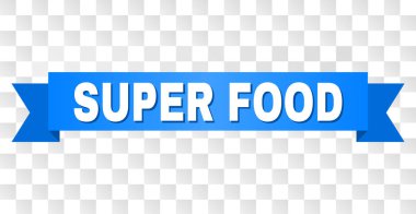 Süper yiyecek metin ile mavi bant