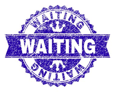 Grunge damga mühür kurdele ile bekleyen dokulu