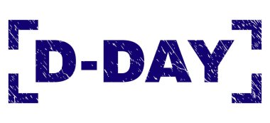 Çizik dokulu D-Day damga mühür köşeleri içinde
