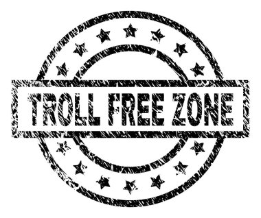 Grunge Troll serbest bölge damga mühür dokulu
