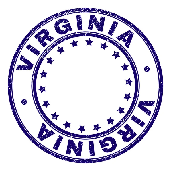 Grunge Virginia Round damga mühür dokulu — Stok Vektör