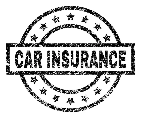 Sceau d'assurance auto texturé rayé — Image vectorielle