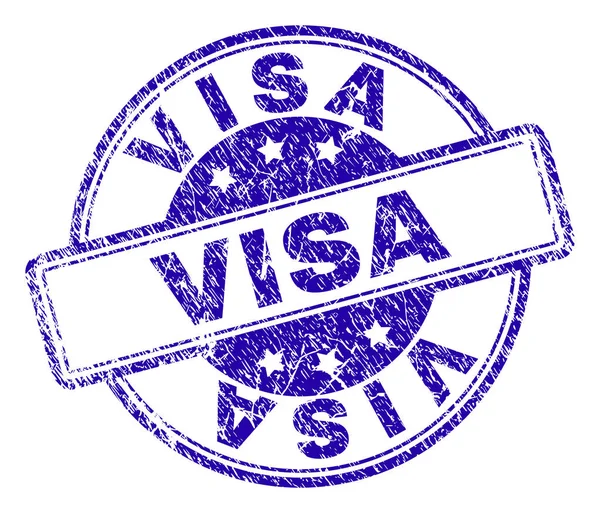 Grunge texturált Visa pecsétbélyeg — Stock Vector