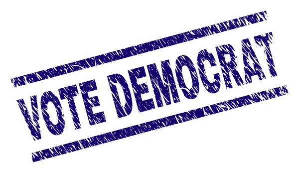 Sello de sello DEMOCRAT VOTE texturizado rayado — Archivo Imágenes Vectoriales