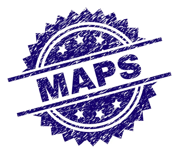 Sceau de timbre MAPS texturé rayé — Image vectorielle