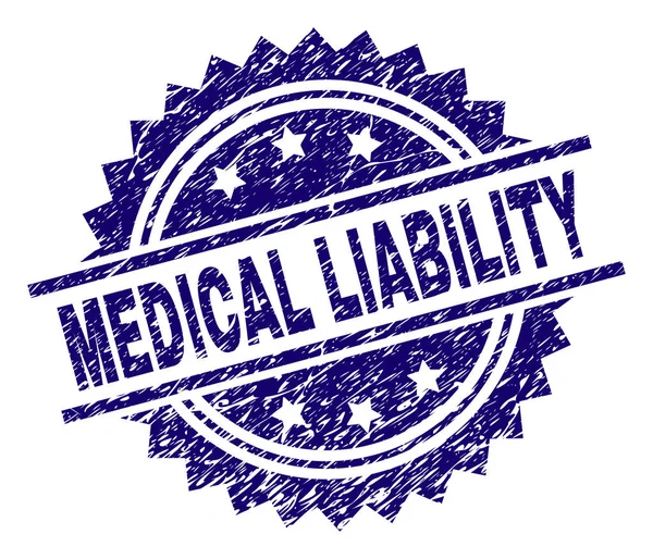 Scratched Textured MEDICAL LIABILITY Stamp Seal — Stock Vector