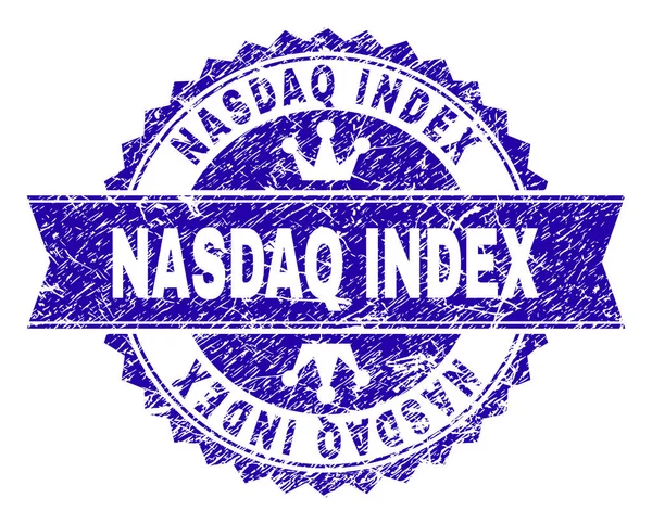 Sello de sello NASDAQ INDEX con textura rayada con cinta — Vector de stock