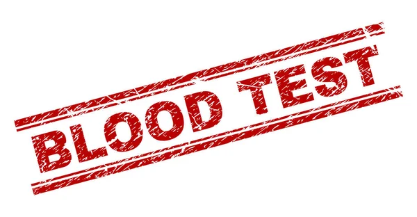 Sello de sello de prueba de sangre texturizada rayada — Vector de stock