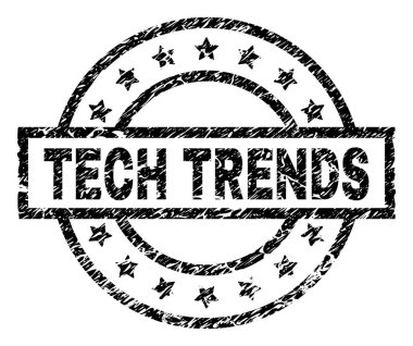 Grunge teknoloji eğilimleri damga mühür dokulu