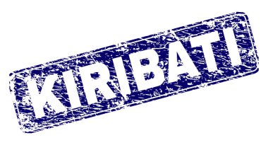 Yuvarlatılmış dikdörtgen damga çizilmiş Kiribati çerçeveli