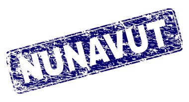 Yuvarlatılmış dikdörtgen damga çizilmiş Nunavut çerçeveli