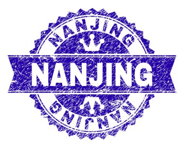 Dokulu Nanjing damga mühür kurdele ile çizik