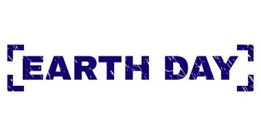 Grunge dokulu dünya günü damga mühür köşeler arasında