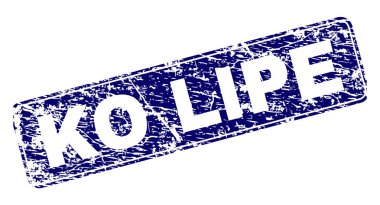 Yuvarlatılmış dikdörtgen damga grunge Ko Lipe çerçeveli