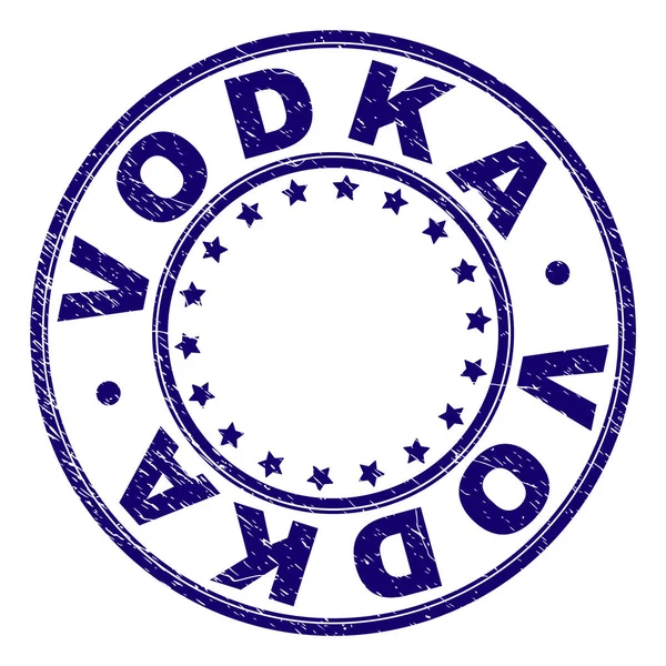Selo de carimbo redondo VODKA texturizado Grunge — Vetor de Stock