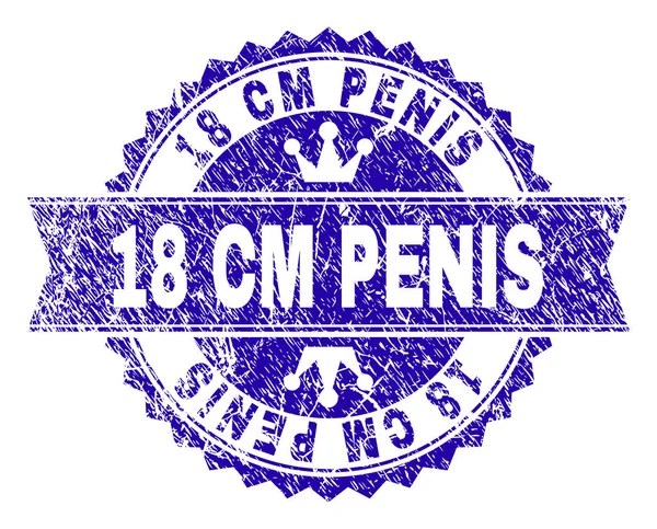 Poškrábaný texturou 18 Cm Penis Značkovací destička s mašlí — Stockový vektor