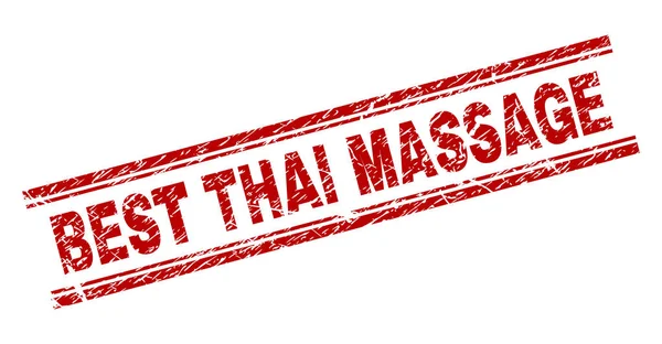 Grunge texturerat bästa Thaimassage stämpelplatta — Stock vektor