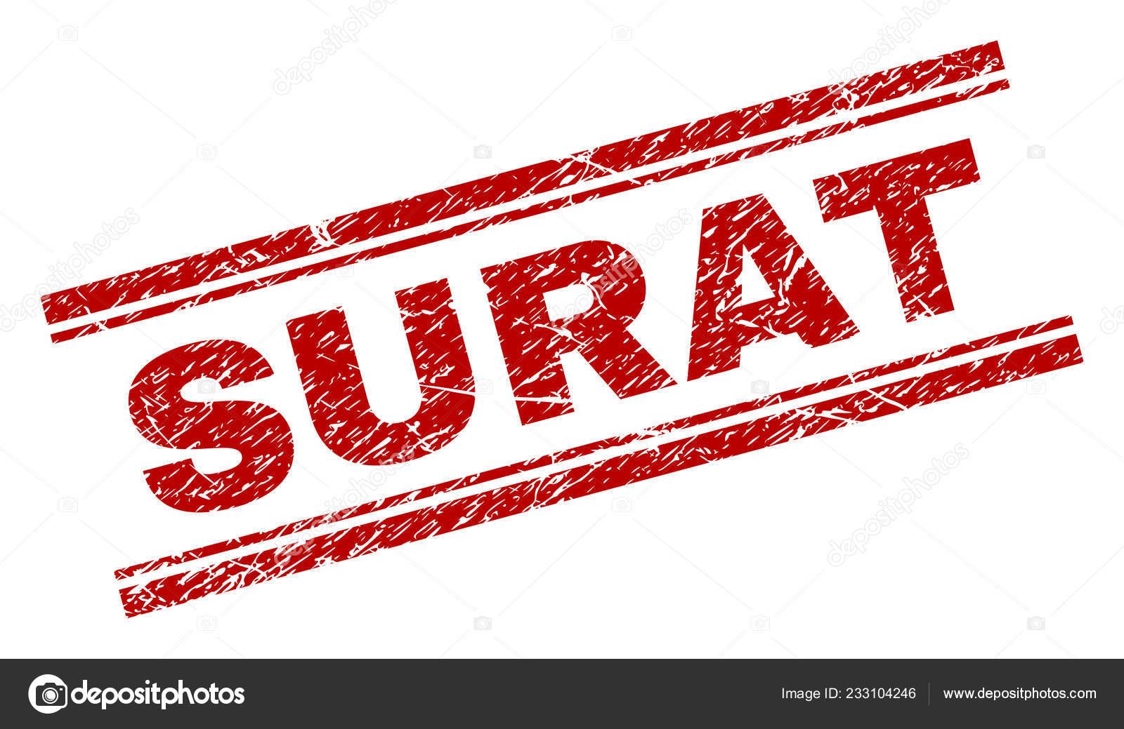 Scratched Textured Surat Stamp Seal Stock Vector