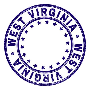 Dokulu Batı Virginia damga mühür yuvarlak çizik