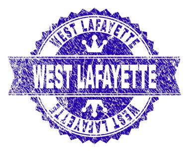 Dokulu West Lafayette damga mühür kurdele ile çizik