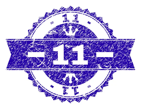 Grunge Texturé 11 timbres joint avec ruban — Image vectorielle