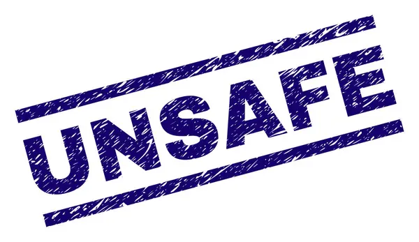 Sceau de timbre UNSAFE texturé rayé — Image vectorielle