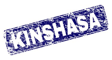 Yuvarlatılmış dikdörtgen damga çizilmiş Kinshasa çerçeveli