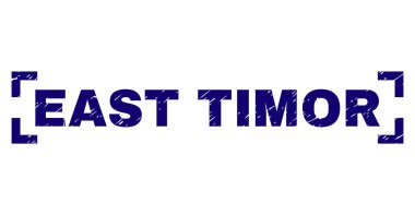 Dokulu Doğu Timor damga mühür köşeleri içinde çizik