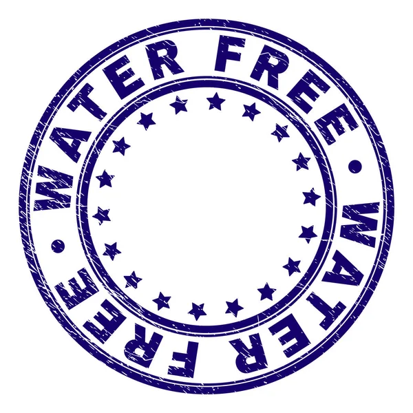Grunge Textured WATER FREE Round Stamp Seal — Stock Vector