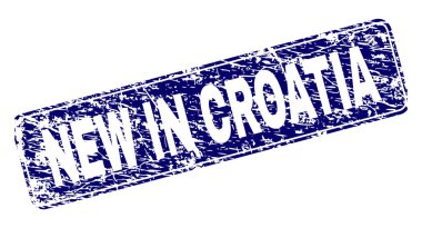 Grunge Hırvatistan'da yeni yuvarlatılmış dikdörtgen damga çerçeveli