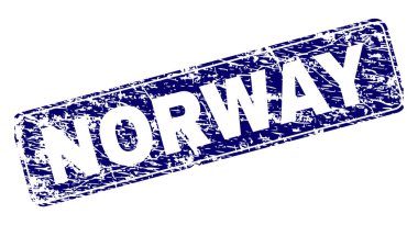 Yuvarlatılmış dikdörtgen damga grunge Norveç çerçeveli