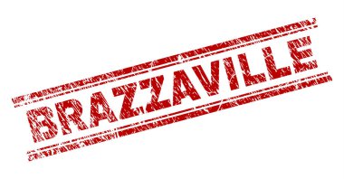 Dokulu Brazzaville damga mühür çizik