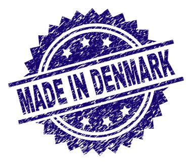 Grunge dokulu Made In Danimarka damga mühür