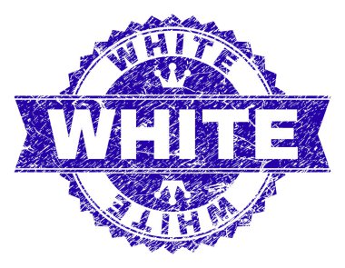 Grunge beyaz damga mühür kurdele ile dokulu