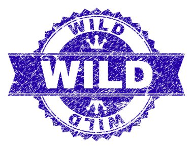 Grunge vahşi damga mühür kurdele ile dokulu