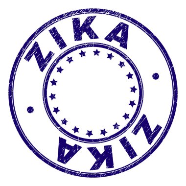 Grunge Zika yuvarlak damga mühür dokulu