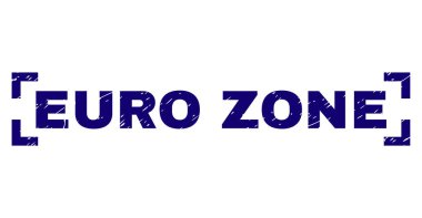 Grunge Euro bölgesi damga mühür köşeleri içinde dokulu