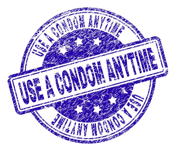 Grunge Texturé UTILISER UNE CONDOM ANYTIME Sceau — Image vectorielle