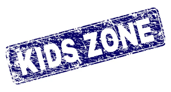 Grunge KIDS ZONE กรอบรูปสี่เหลี่ยมผืนผ้ากลม — ภาพเวกเตอร์สต็อก