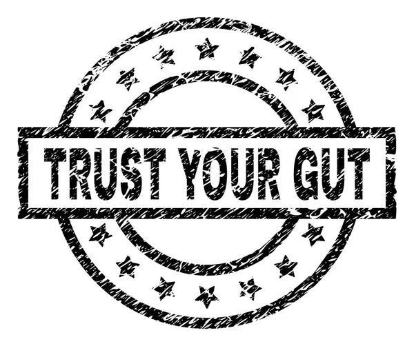Grunge Textured TRUST YOUR GUT Stamp Seal — Stock Vector