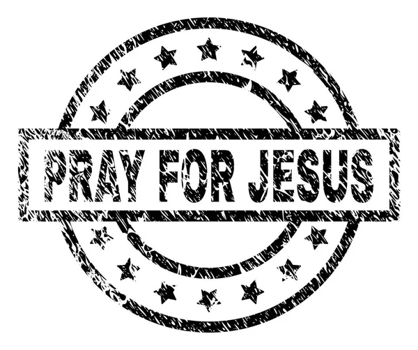 Grunge texturált imádkozom Jézus pecsétbélyeg — Stock Vector