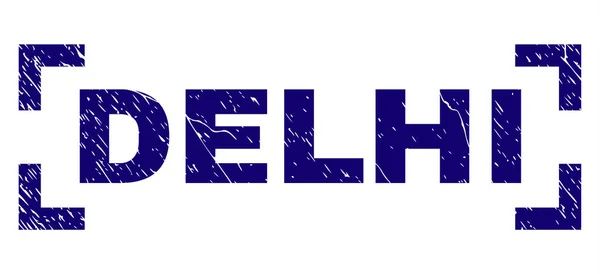 Repad texturerat Delhi stämpel tätning mellan hörnen — Stock vektor