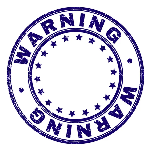 Grunge texturierte Warnung rund Stempel Siegel — Stockvektor