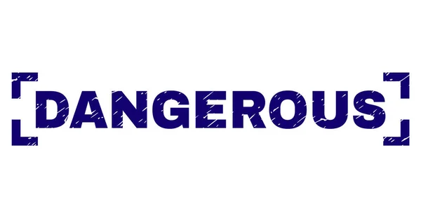 Grunge Textured sigillo timbro pericoloso tra gli angoli — Vettoriale Stock