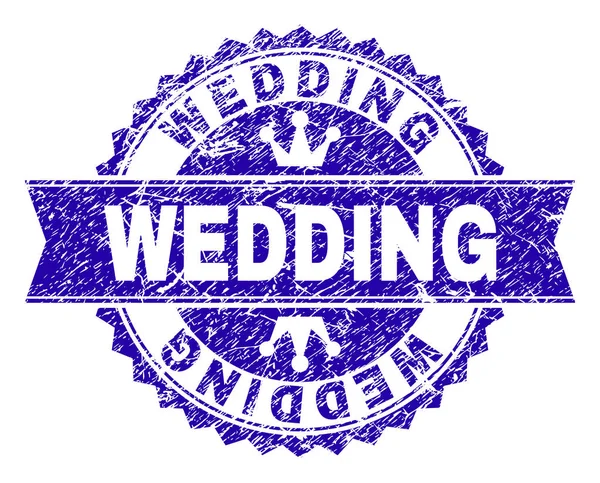 Sello de sello de boda con textura grunge con cinta — Vector de stock