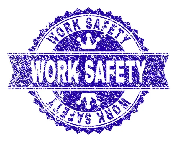Selo texturizado riscado do selo da segurança do trabalho com fita —  Vetores de Stock